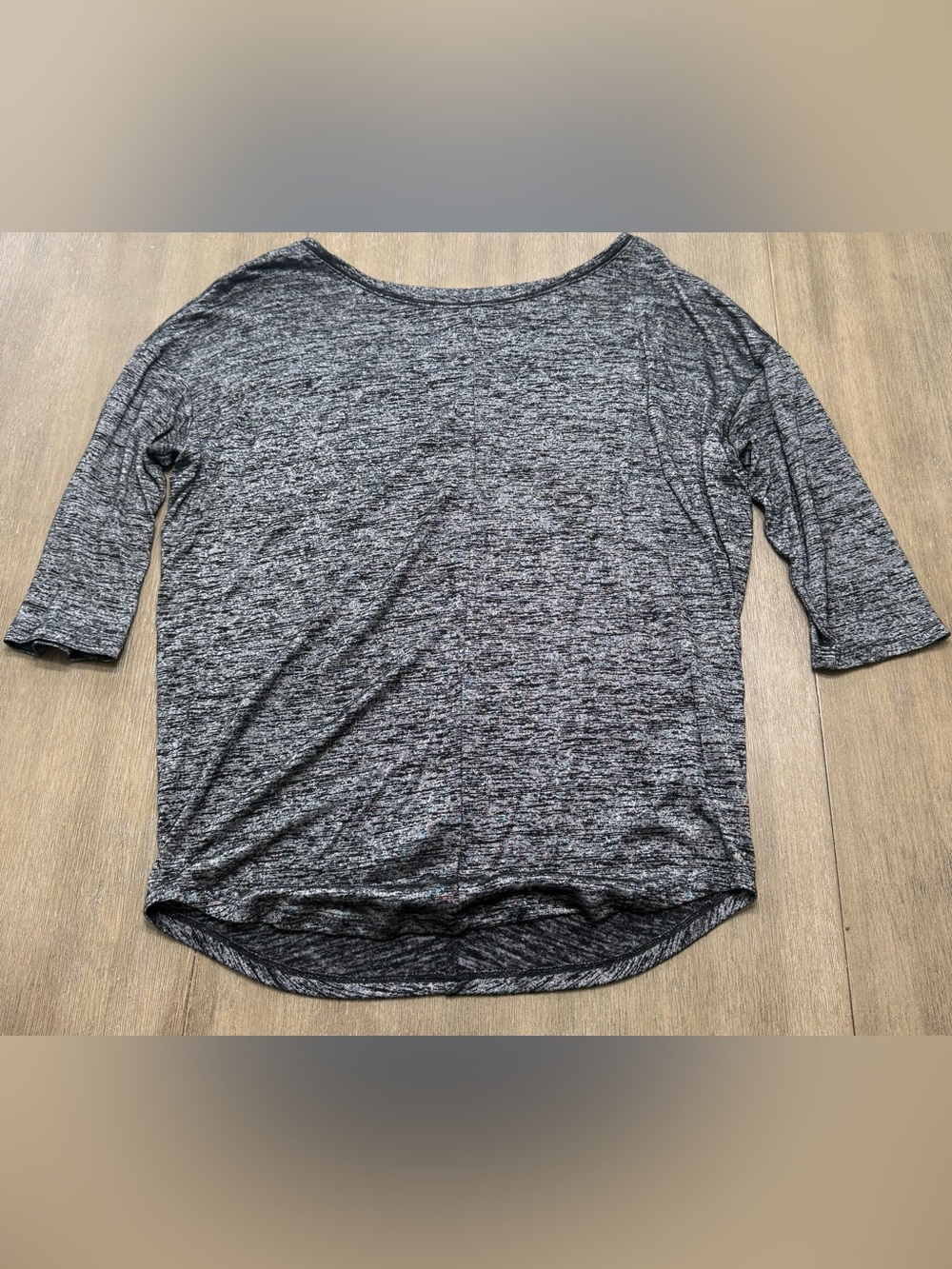 White House Black Market Charcoal Heathered Half Sleeve Tee